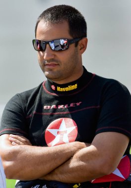 17 Ağustos 2007 - Brooklyn, MI, ABD: Juan Pablo Montoya, Brooklyn, MI 'deki NNCS 3M Performansı 400 koşusu için Michigan Uluslararası Yarış Pisti' nde beklemektedir..