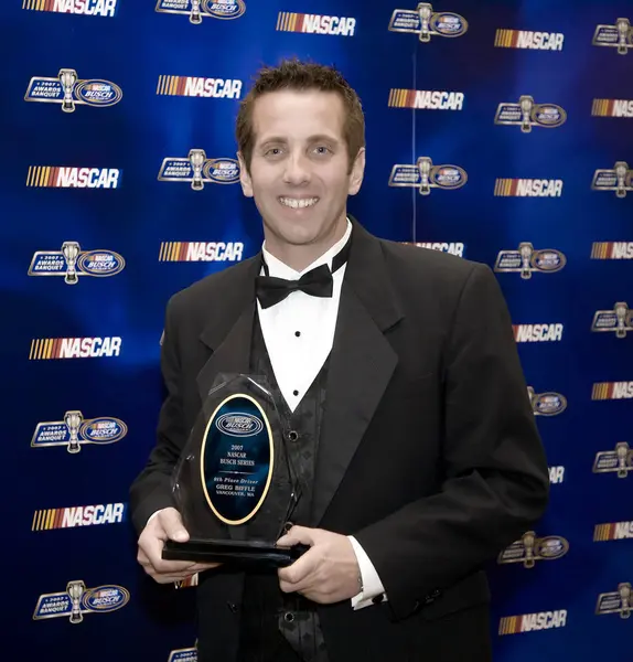 December 07, 2007 - Orlando, FL, USA: Greg Biffle receives his 9th place trophy at the Portofino Bay Hotel plays host to the NASCAR Busch Series Championship Banquet in Orlando, FL.