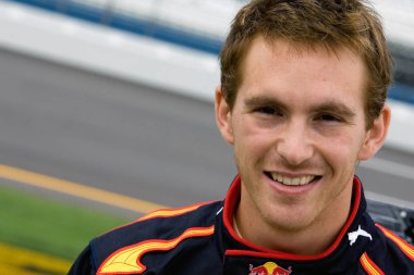 Talladega, AL USA - 15 Ocak 2000: Talladega Superspeedway 'de Scott Speed, Talladega, AL' de ARCA Remax 250 'i çalıştırmak için.