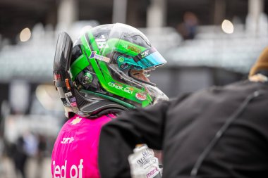 Detroit, MI USA - 31 Mayıs 2025: Noblesville 'li CONOR DALY (76) (ABD) (Detroit, MI) Chevrolet Detroit Grand Prix' sine hazırlanıyor..