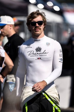 INDYCAR Seri sürücüsü, Odiham, İngiltere 'den LOUIS FOSTER (45) (R), Portland' daki Portland Uluslararası Yarış PORTLAND veya.