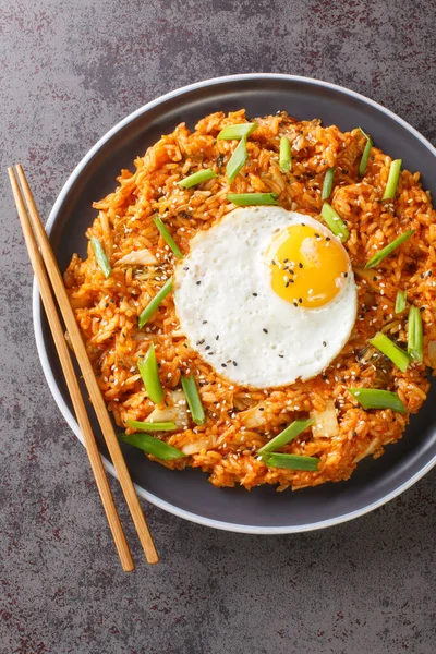 Nasi Goreng Kimchi Bokkeumbap Adalah Sejenis Penutupan Makanan Korea Atas — Stok Foto
