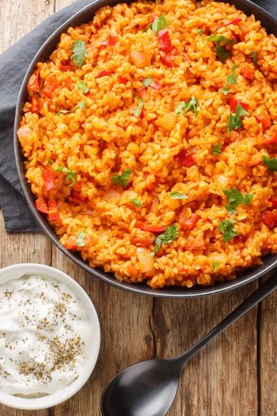 Turkish Style Bulgur Pilaf Classic Hearty Healthy Side Dish Close — Stock Photo, Image
