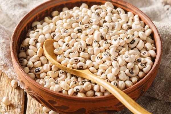Концепция Здорового Питания Uncooked Black Eyes Peas Closeup Bowl Фалонта — стоковое фото