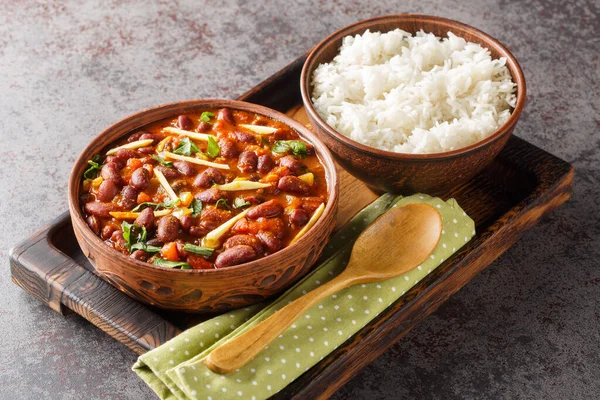 Rajma Chawal Popular North Indian Food Feito Feijão Vermelho Cozido — Fotografia de Stock