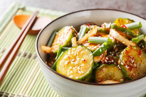 Homemade Muchim Est Une Salade Coréenne Concombre Épicé Mélangé Avec — Photo