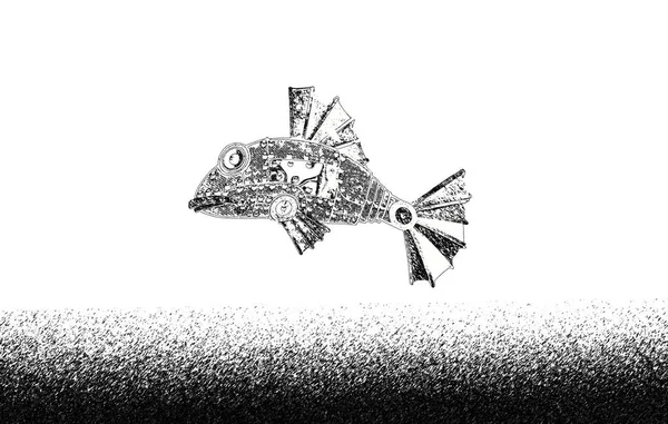 흑백으로 물고기의 — 스톡 사진