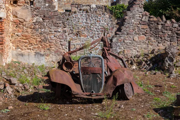 Remains Car Oradour Sur Glane Village France 600 Men Women — Stock Photo, Image