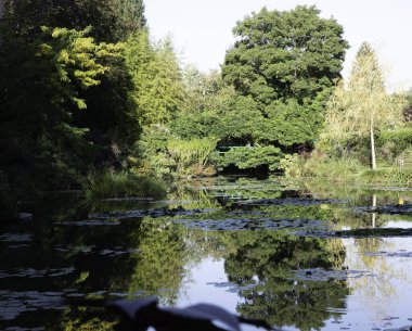 Resimlerinde kullanılan meşhur köprüyle Monet Bahçesi manzarası Fransa 'da Verny' de.