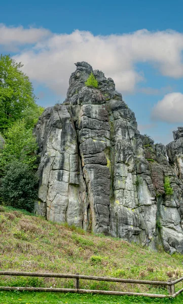 Alemania Externsteine Una Formación Roca Arenisca Cuyas Formas Marchitas Han — Foto de Stock