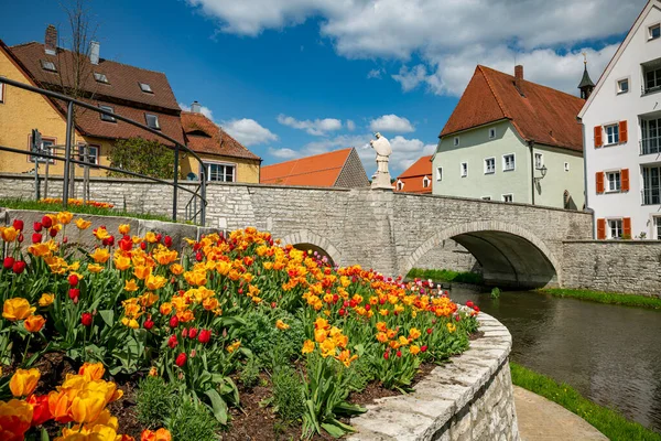 stock image Berching, Bacham is a Bavarian town in the Neumarkt district in the Upper Palatinate. Photographed in autumn in the Franconian Alb on the Main Danube Canal and with the Sulz river