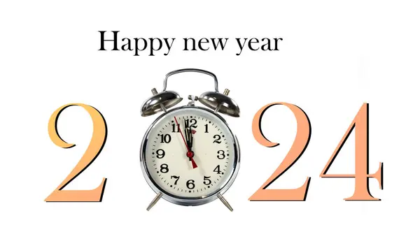 Happy 2024 Glock Two Twelve White Background — Stock Photo, Image