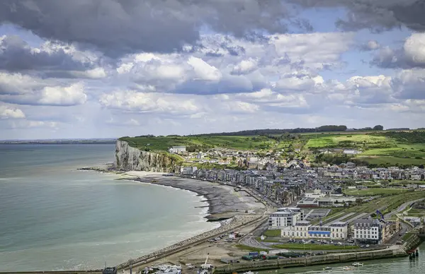 stock image Aerial view of Le Treport Seine-Maritime and Mers-les-Bains,Somme