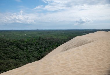 Dune de pilat, arcachon, Fransa, 07-05-2025: Fransa 'da bir bahar günü Avrupa' nın en yüksek kum tepesini oluşturur