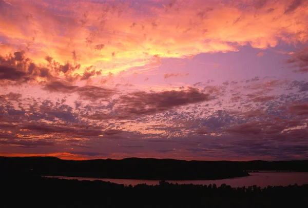 Pôr Sol Sobre Belleisle Bay John River New Brunswick Canadá — Fotografia de Stock