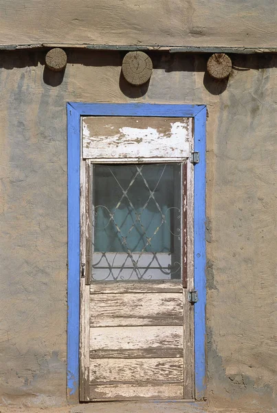 Door Pueblo Dwelling New Mexico Usa — Stock Photo, Image