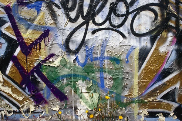 Граффити Стене Днем — стоковое фото