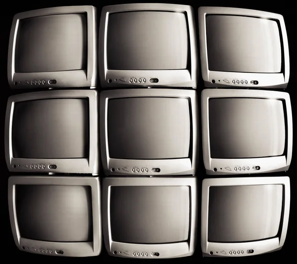 Fernseher Einem Raster Gestapelt — Stockfoto