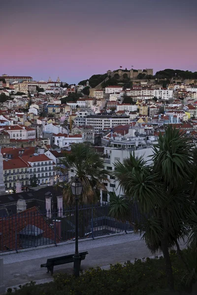 Cidade Lisboa Pôr Sol Portugal — Fotografia de Stock