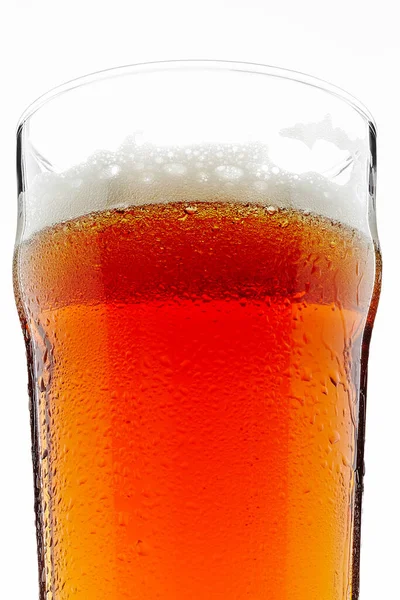 Крупный План Бокала Пива Белом Фоне — стоковое фото