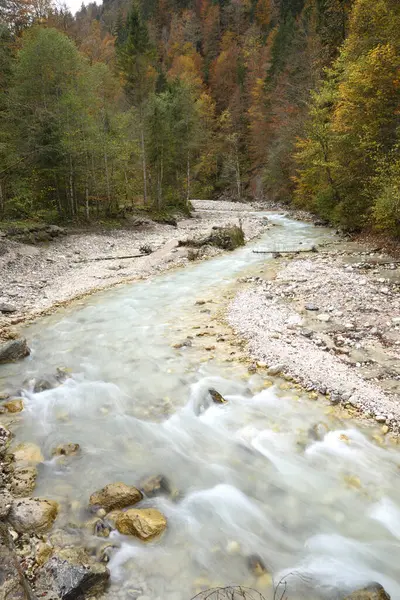 Vista Panorâmica Partnach Gorge Outono Baviera Alemanha — Fotografia de Stock
