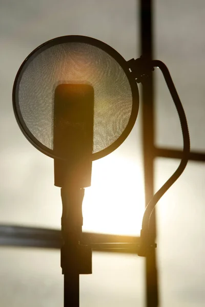 Close View Microphone Recording Studio — Stock Photo, Image