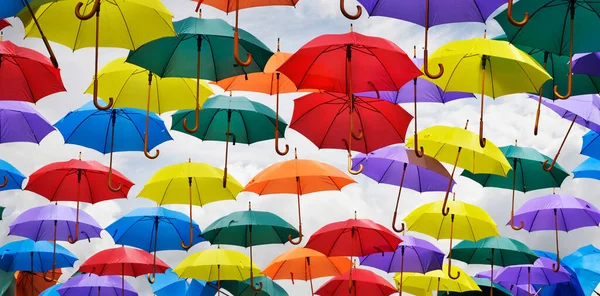 View Multiple Umbrellas Display Bath England — Stock Photo, Image