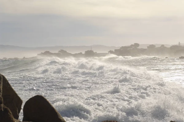 Waves Lover Point Carmel Califórnia Eua — Fotografia de Stock
