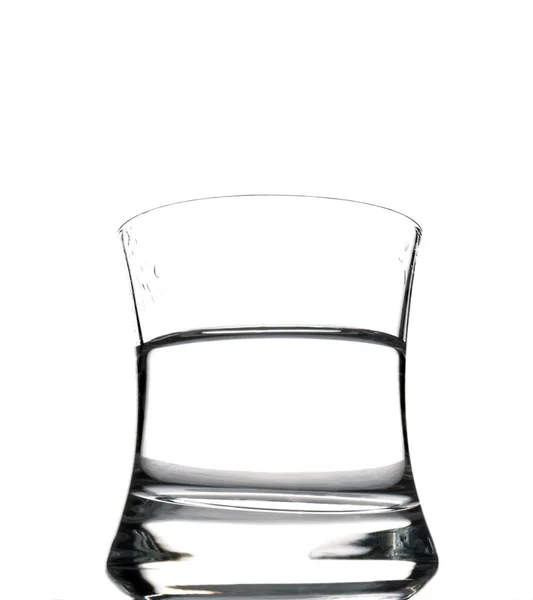 Bicchiere Mezzo Pieno Sfondo Bianco — Foto Stock