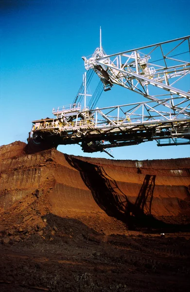 Minería Carbón Marrón Excavadora Cubos Valle Latrobe Australia — Foto de Stock