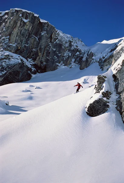 Snowboarder Berget Schweiz — Stockfoto