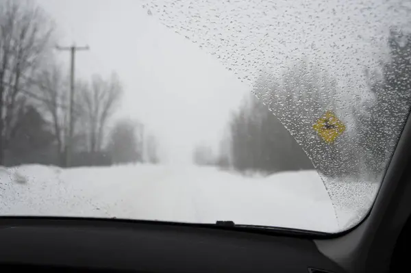 Kış Otobanı Ontario Kanada — Stok fotoğraf