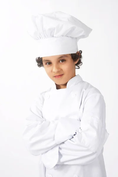 Niño Vestido Como Chef — Foto de Stock