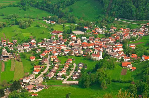 Aerial View Bovec Soca Valley Slovenia — Stock Photo, Image