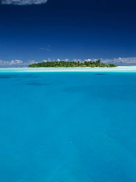 Tropical Seascape Ilha Com Coqueiros — Fotografia de Stock