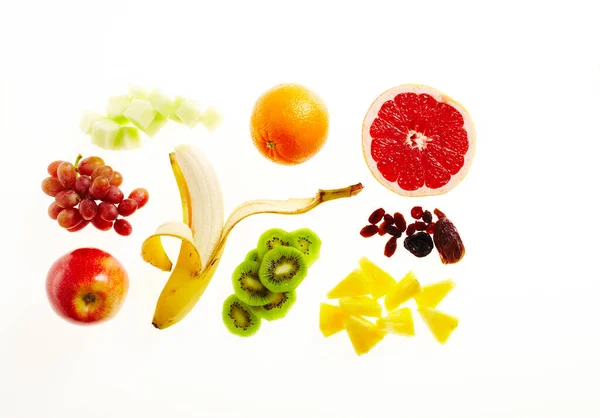 Variety Fruit White Background Studio Shot — Stok Foto