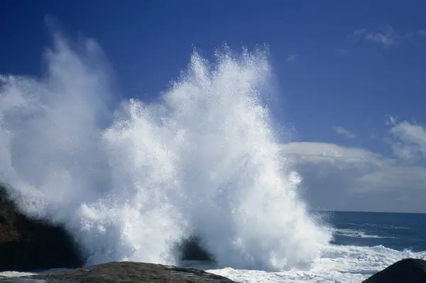 Waves Crashing Shore Atlanti Óceán Dél Afrika — Stock Fotó