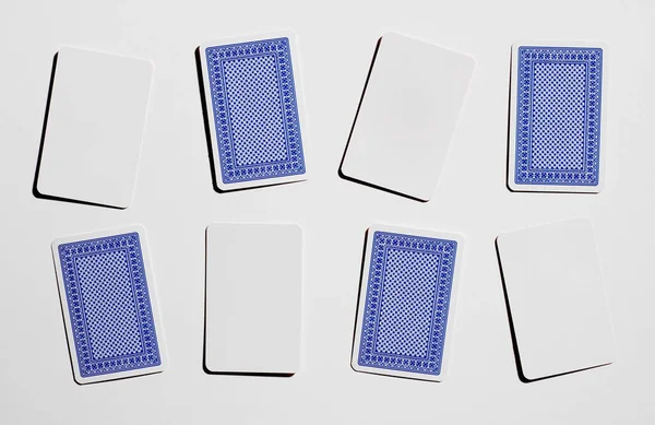 Overhead View Blank Playing Cards Studio Shot — Stock Photo, Image