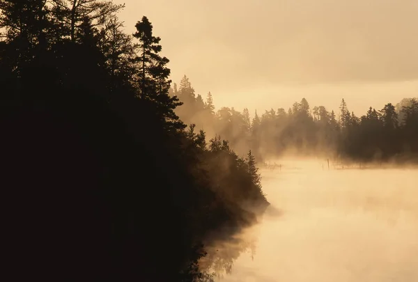 Morning Mist White Lake Lake Superior Ontario Canada — Stock Photo, Image