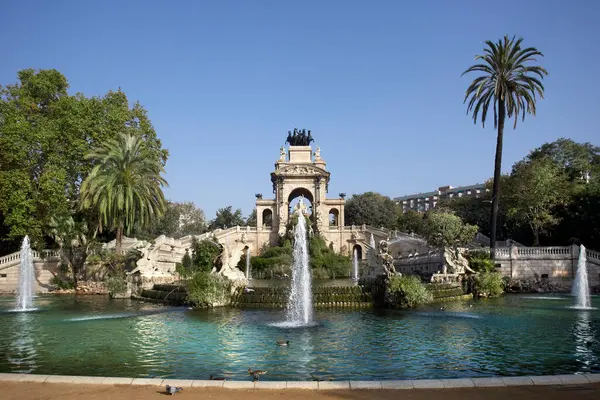 Wasserbrunnen Parc Cuitadella Barcelona Spanien — Stockfoto