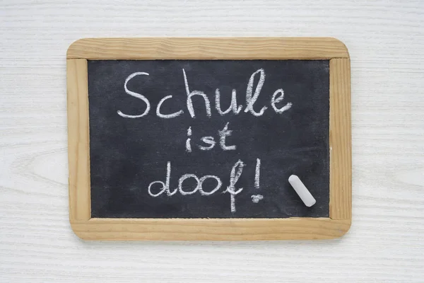 Krijtbord Met School Dom Het Duits Tekst — Stockfoto