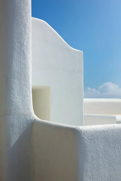Ściany Budynków Wybielone Oia Santorini Cyklady Wyspy Greckie Grecja — Zdjęcie stockowe