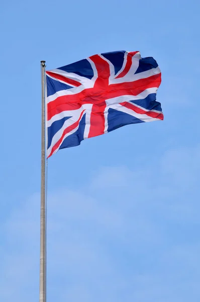 Bandeira Britânica Céu Azul — Fotografia de Stock