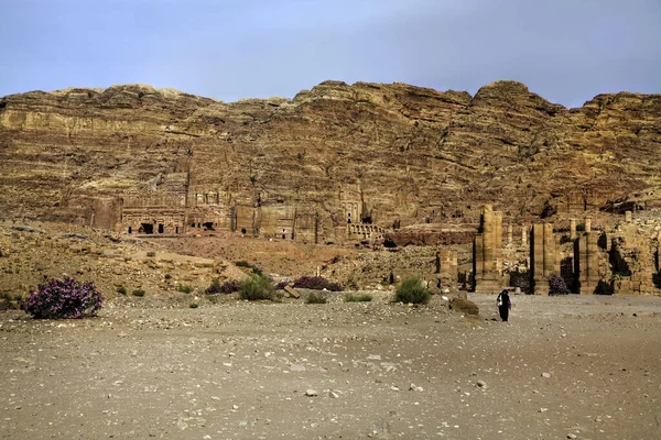 Ruine Historique Pétra Arabe Jordanie — Photo