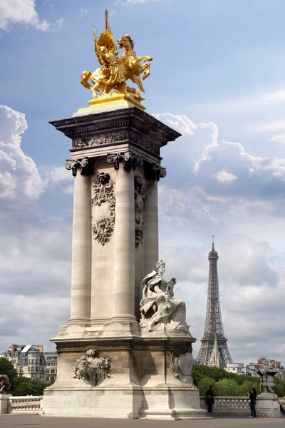 Pont Alexandre Iii Париж Франция — стоковое фото