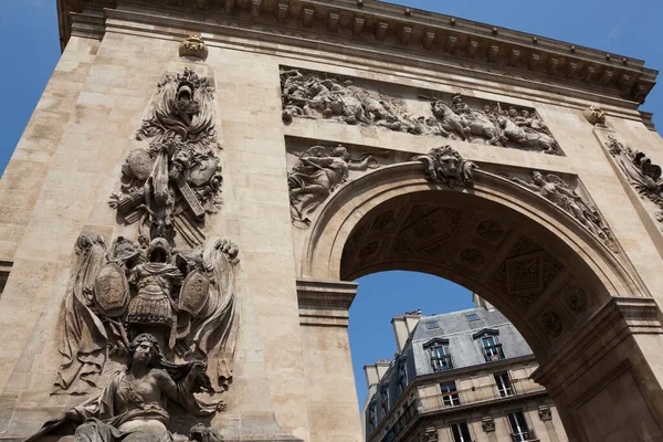 Porte Saint Denis Kerület Párizs Franciaország — Stock Fotó