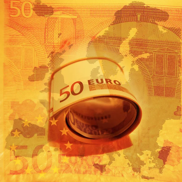 Close Roll European Currency — Fotografia de Stock