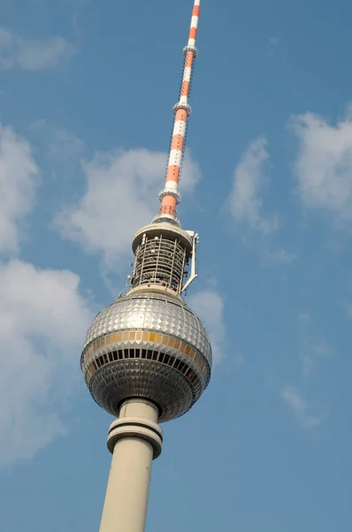 Närbild Berliner Fernsehtum Tornet Berlin Tyskland — Stockfoto