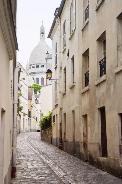 Street Und Sacre Coeur Montmartre Paris Ile France Frankreich — Stockfoto
