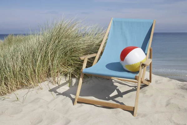 Beach Chair Beach Vorupoer Jylland Dánsko — Stock fotografie